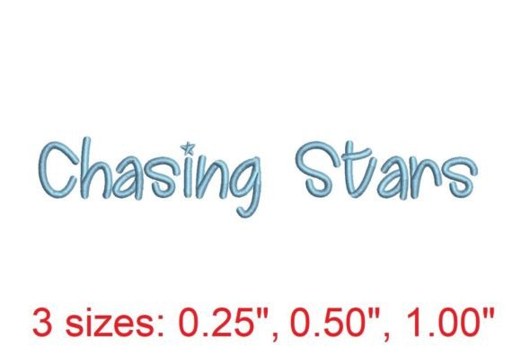 Chasing Stars Embroidery Font