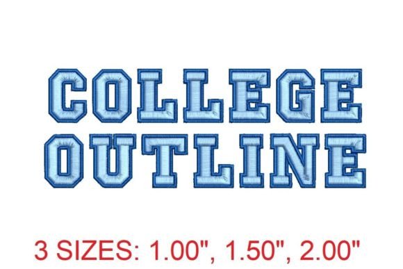 College Outline Embroidery Font: A Stylish Upgrade for Your Projects