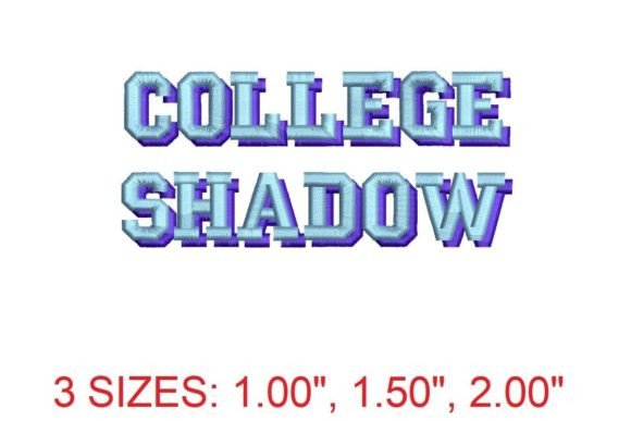 College Shadow Embroidery Font