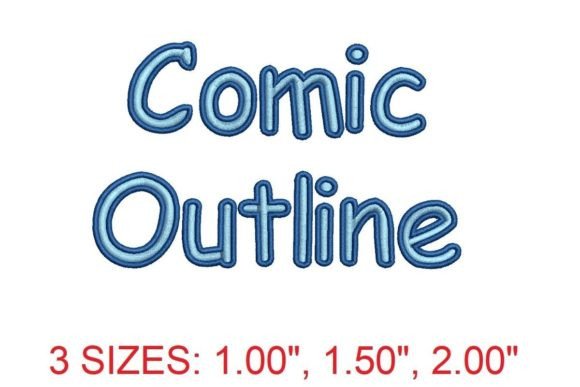 Comic Outline Embroidery Font: A Playful Addition to Your Design Toolkit