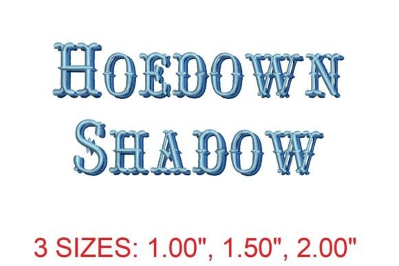 Hoedown Shadow Embroidery Font