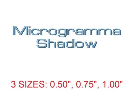 Introducing the Captivating “Microgramma Shadow” Embroidery Font